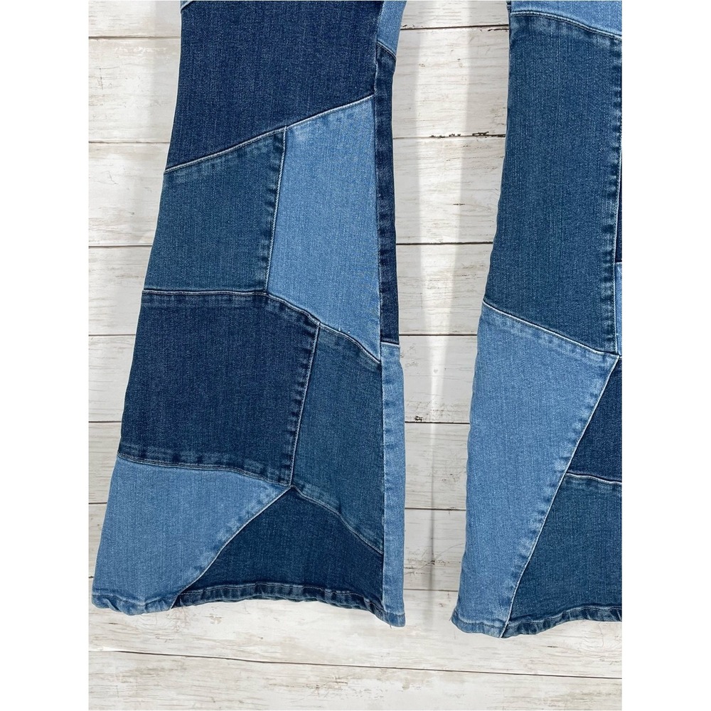 We The Free No Boundaries Pieced Flare Size 27  Patchwork Blue NWT - Picture 6 of 9
